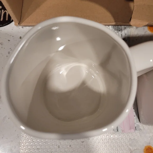 Rae Dunn Cream Mug and Holder Set - Play Hard, Work Hard - Picture 6 of 6